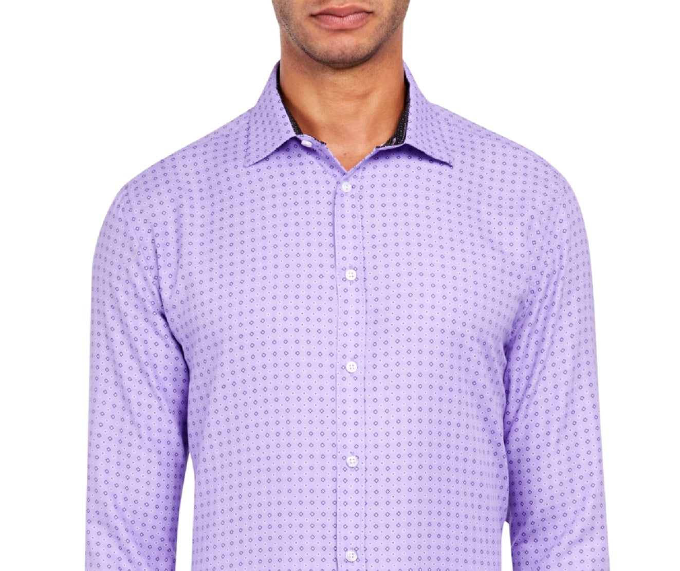 Calabrum Men's Regular Fit Non Iron Performance Dress Shirt Purple Size XX-Large