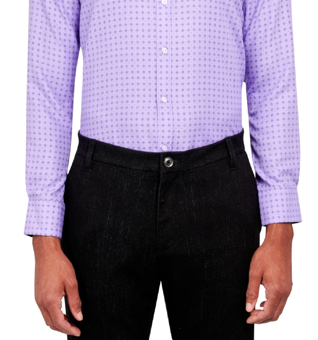 Calabrum Men's Regular Fit Non Iron Performance Dress Shirt Purple Size XX-Large