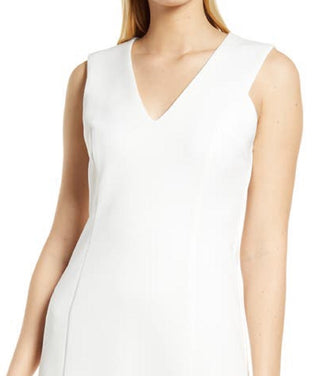 Donna Ricco Women's Cupcake Hem Scuba Sheath Dress White Size 10