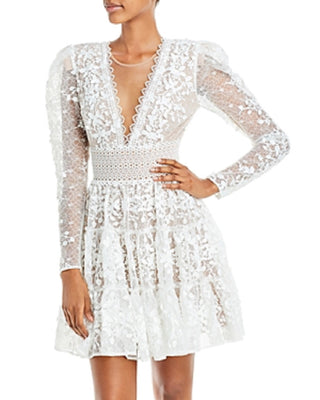 Bronx And Banco Women's Megan Lace Mini Dress White Size X-Small