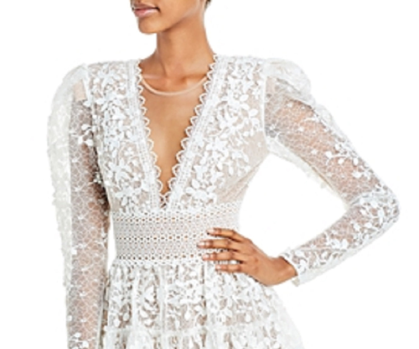 Bronx And Banco Women's Megan Lace Mini Dress White Size X-Small