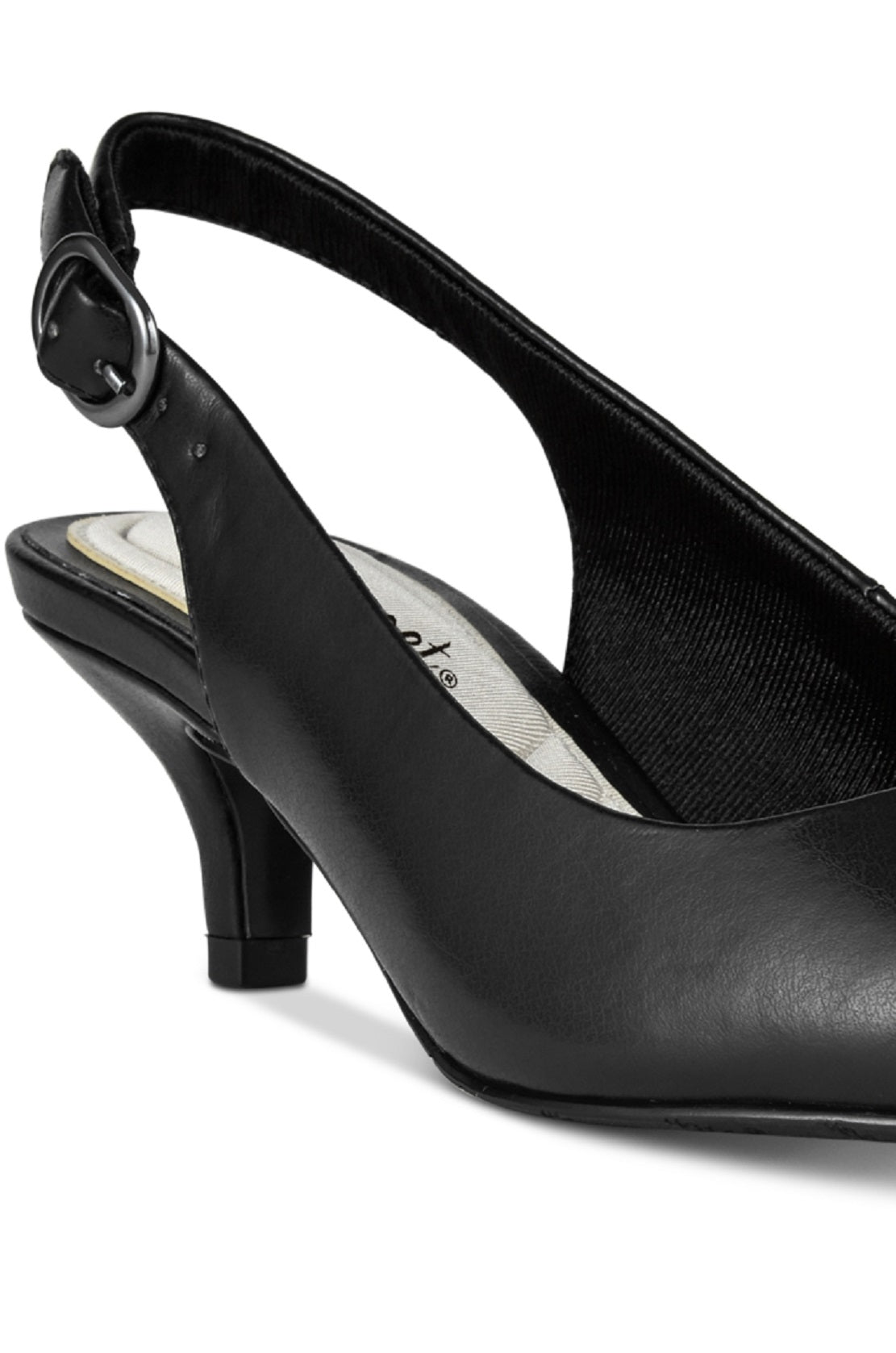Easy Street Women's Faye Slingback Kitten Heel Pumps Black Size 8.5 W