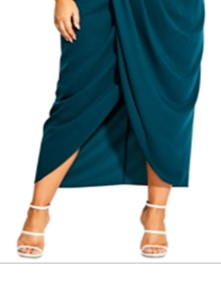 City Chic Women's TOUCH of LACE DRESS Green Size 22W