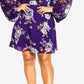City Chic Women's Wild Floral Mini Dress Purple Size 14W