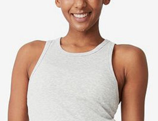 COTTON ON Women's Rib Racer Crop Tank Top Gray Size X-Small