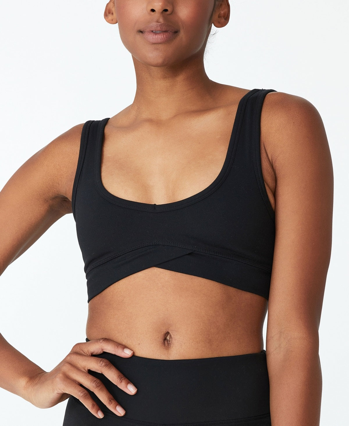 COTTON ON Women's Ultra Soft Movement Crop Top Black Size X-Large