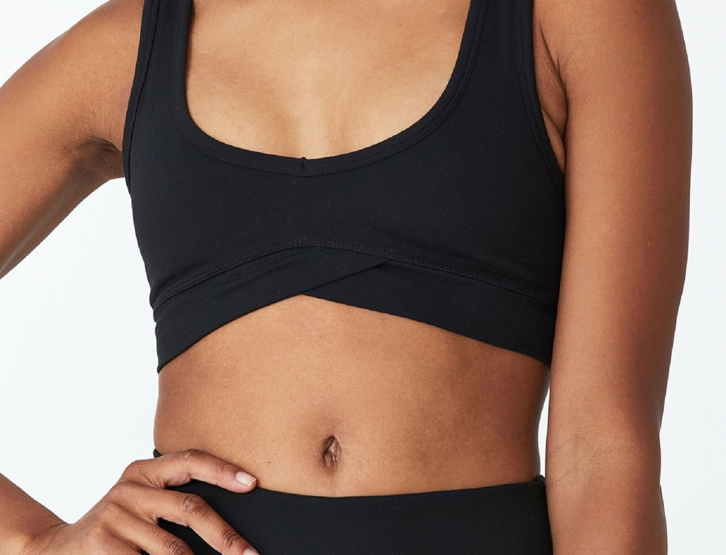 COTTON ON Women's Ultra Soft Movement Crop Top Black Size X-Large