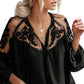 Zesica Women's Blouses Black Size Medium
