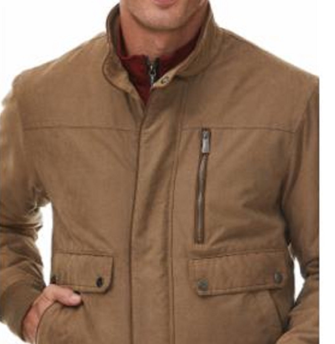 Rainforest Men's Micro Twill Bomber Jacket Brown Size Large