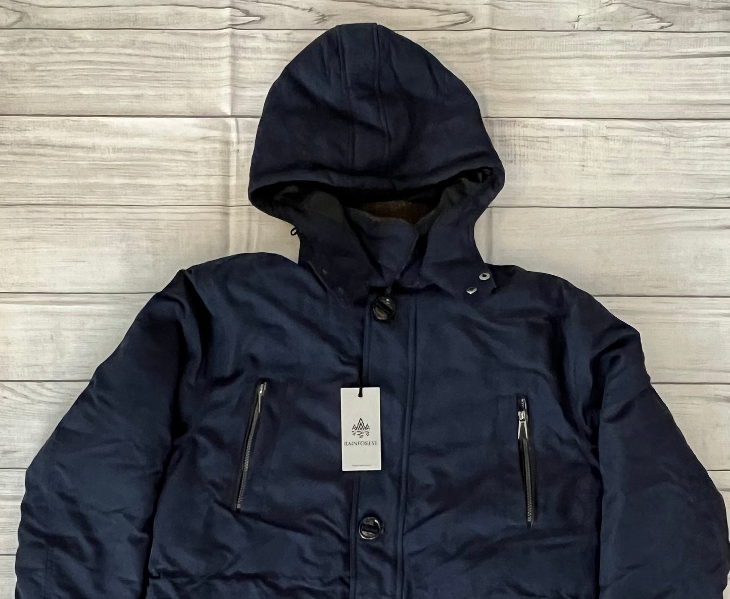 Barganbin Women's Discount Rainforest Quilted Cold Weather Winter Puffy Down Coat Blue Size Large