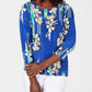 JM Collection Women's Printed Jacquard Top Blue Size XXL