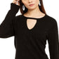 INC International Concepts Women's Embellished Keyhole Sweater Black Size Small