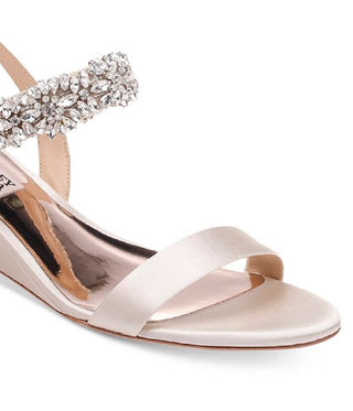 Badgley Mischka Women's Larisa Wedge Satin Sandal Brown Size 8 M