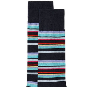 Alfani Men's Moisture Wicking Crew Socks Stripe V Stripe Turtle Blue Size Regular