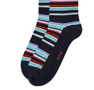 Alfani Men's Moisture Wicking Crew Socks Stripe V Stripe Turtle Blue Size Regular