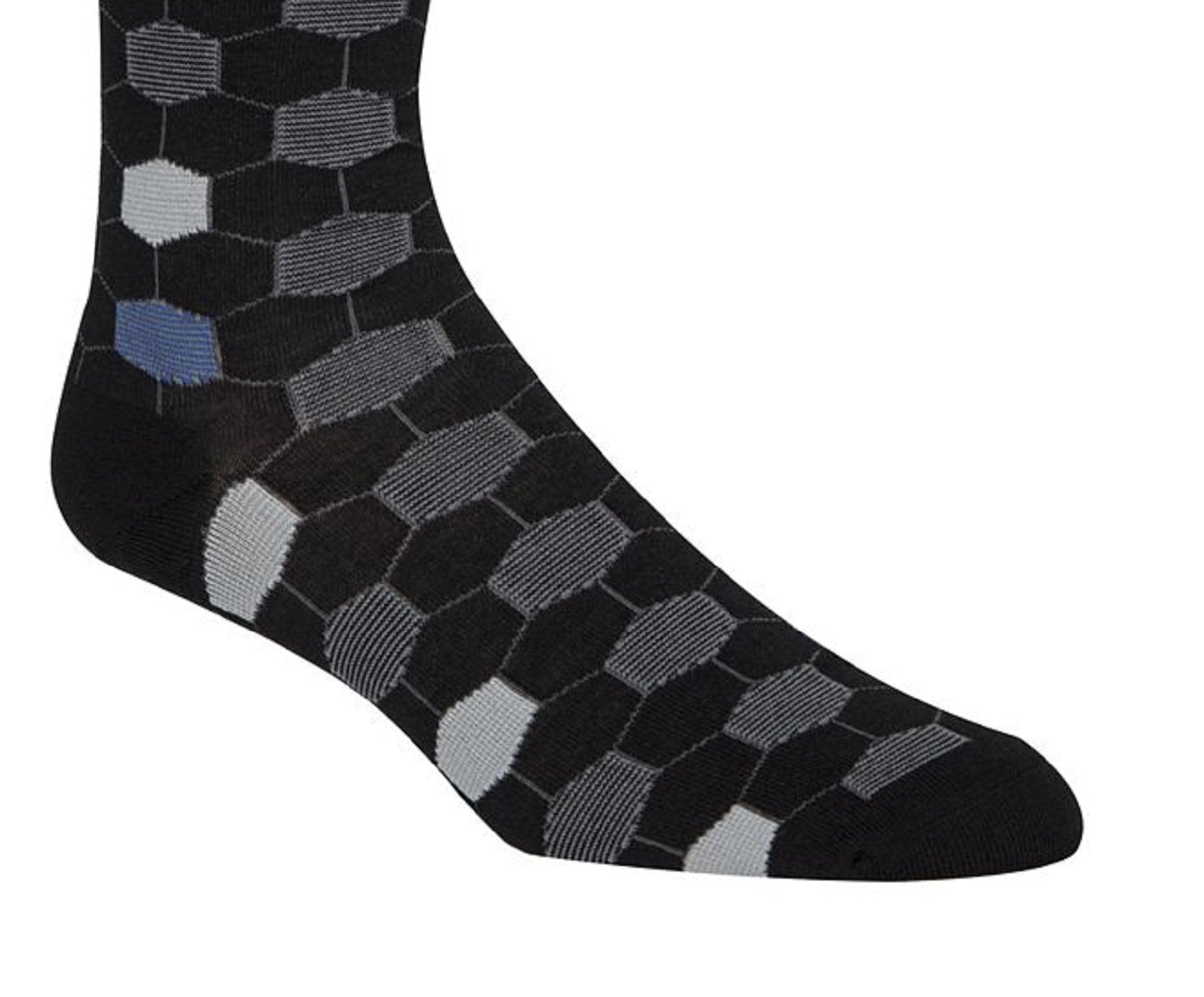 Cole Haan Men's Geometric Dress Crew Socks Black Size 7-12
