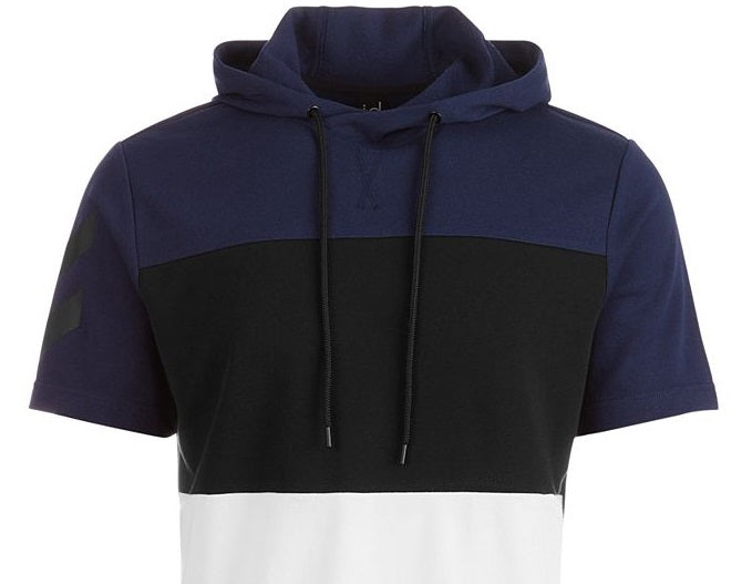 Ideology Men's Colorblocked Short Sleeve Hoodie Blue Size Medium