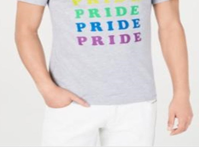 INC International Concepts Men's Rainbow Pride Graphic T-Shirt Gray Size XXX-Large