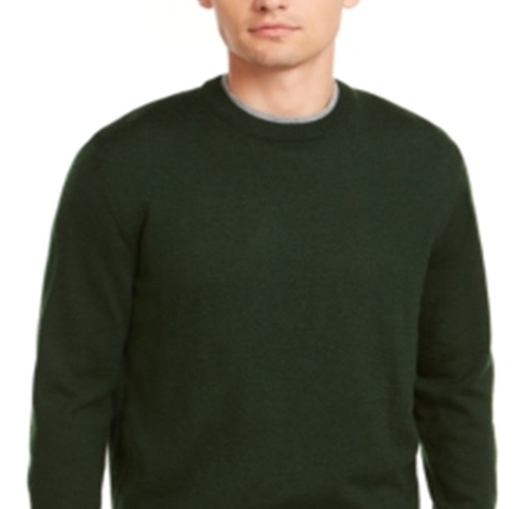 Club Room Men's Sweater Crewneck Wool Pullover Green Size Small