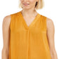 Alfani Women's Sleeveless V Neck Top Yellow Size Large