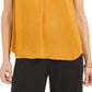 Alfani Women's Sleeveless V Neck Top Yellow Size Large
