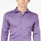 Alfani Men's Big & Tall Bedford Cord Dress Shirt Purple Size LT