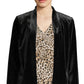 Calvin Klein Women's Long Sleeve Open Front Velvet Jacket Black Size 14