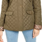 Charter Club Women's Quilted Hooded Jacket Green Size Petite