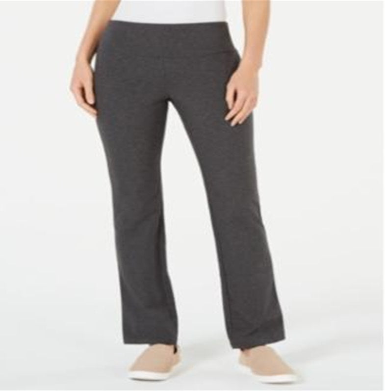 Style & Co Women's Tummy Control Bootcut Yoga Pants Gray Size Petite