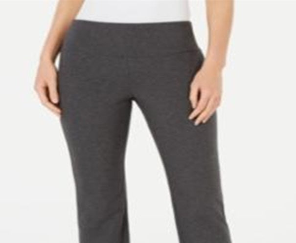 Style & Co Women's Tummy Control Bootcut Yoga Pants Gray Size Petite