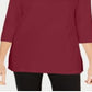 Karen Scott Women's Cotton Boat Neck 3/4 Sleeve Knit Top Red Size X-Large