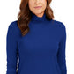 Charter Club Women's Heathered Ribbed Turtleneck Top Blue Size X-Large
