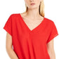 INC International Concepts Women's Tie Front Top Red Size Petite XL