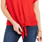 INC International Concepts Women's Tie Front Top Red Size Petite XL