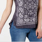 Style & Co Women's Graphic Top Blue Size Petite Large