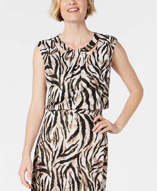 Kasper Women's Crossover Cutout Top Dark Brown Size Large