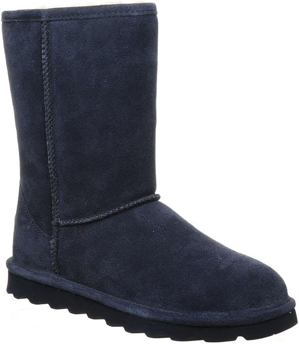 BEARPAW Women's Elle Short Wide Cadet Boot Classic Black Suede Size 7