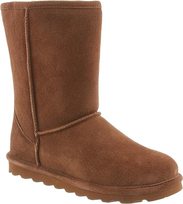 BEARPAW Women's Elle Short Wide Cadet Boot Suede Classic Hickory Ii