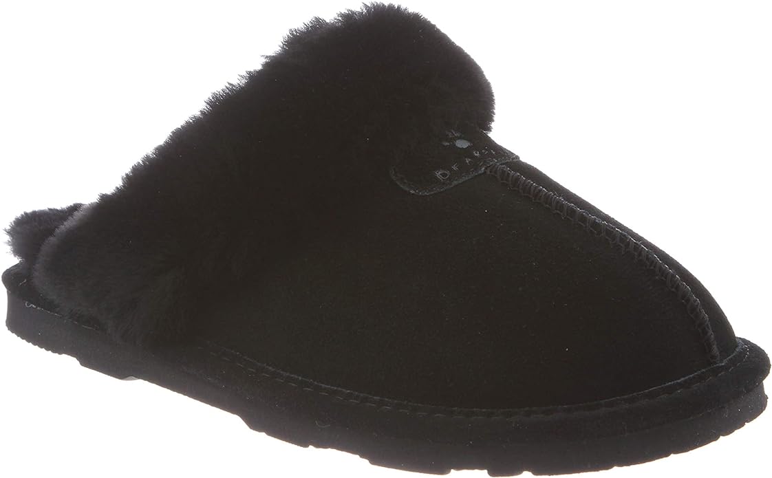 BEARPAW Women's Loki Black Women's Slippers Comfortable & Light-Weight Size 8