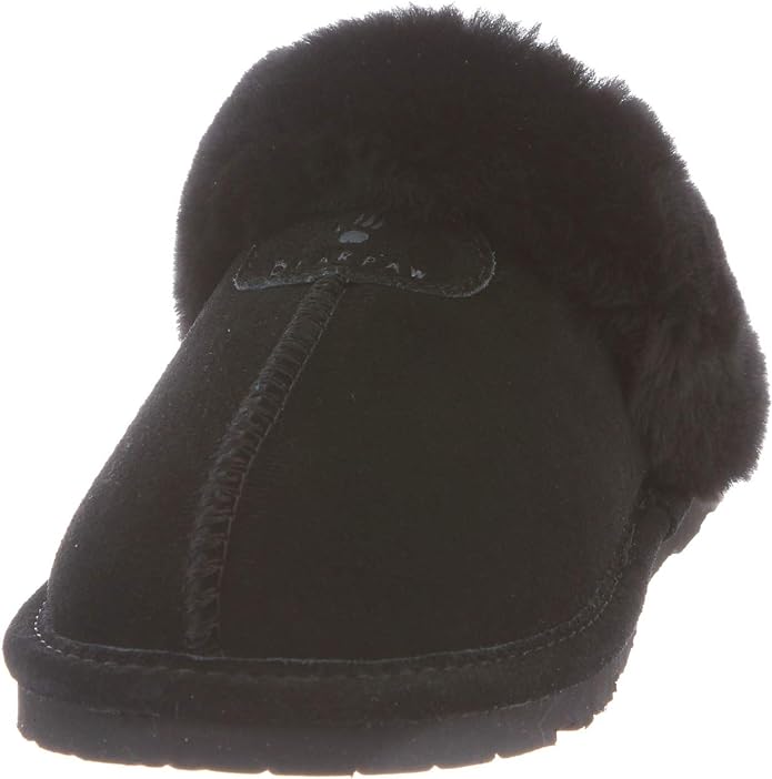 BEARPAW Women's Loki Black Women's Slippers Comfortable & Light-Weight Size 8