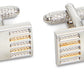 Perry Ellis Men's Golden Beam Rectangle Shape Cufflinks Silver Size Regular