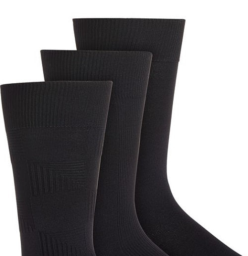 Perry Ellis Men's 3 Pk Microfiber Socks Black Size Regular