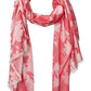 Calvin Klein Women's Chambray Floral Pashmina Pink One Size