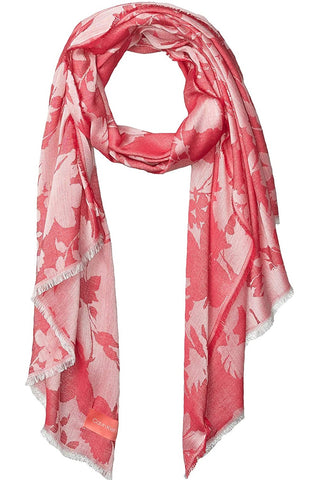 Calvin Klein Women's Chambray Floral Pashmina Pink One Size