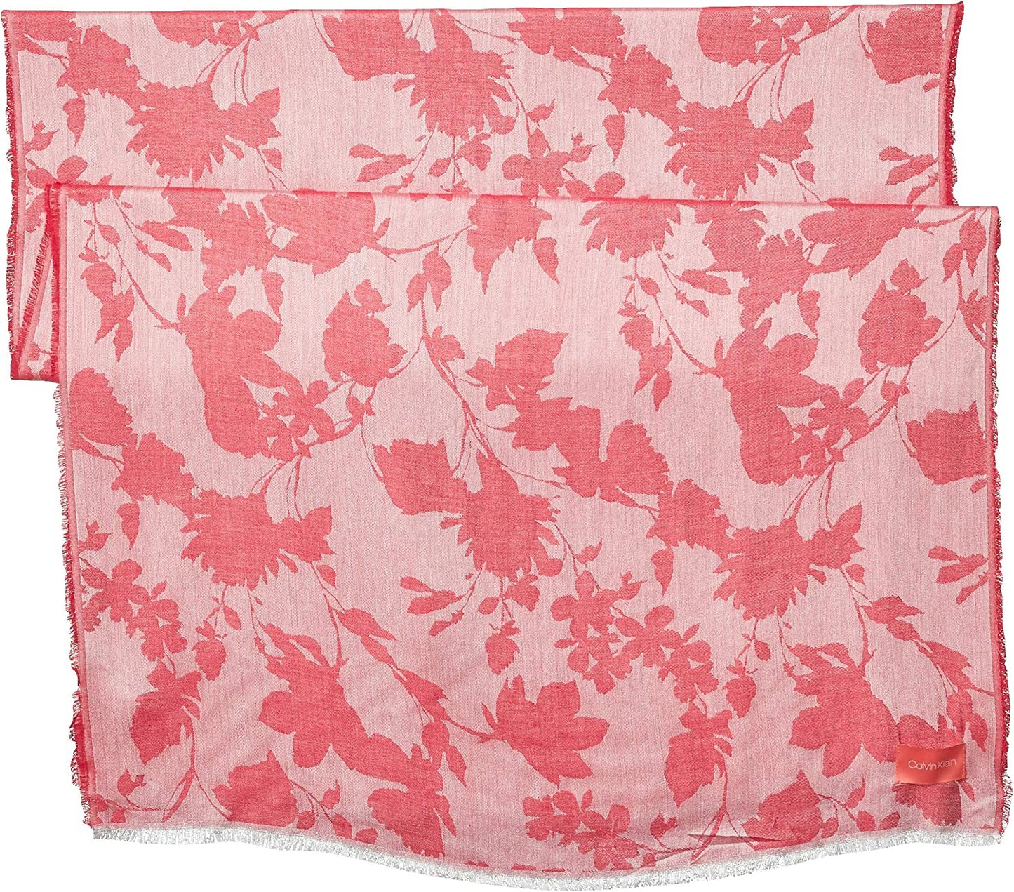 Calvin Klein Women's Chambray Floral Pashmina Pink One Size