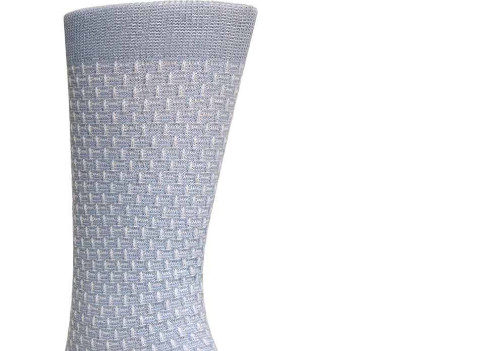 Cole Haan Men's Dog Bone Texture Crew Socks Blue Size One