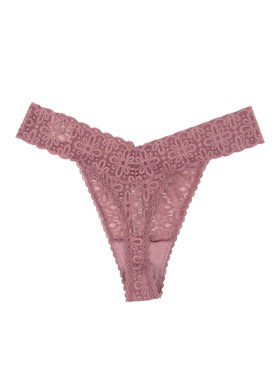Jenni Women's Lace Thong Underwear Pink Size 1X-3X