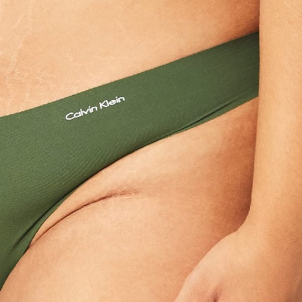 Calvin Klein Women's Invisibles No Panty Line Thong Panty Green Size X-Large
