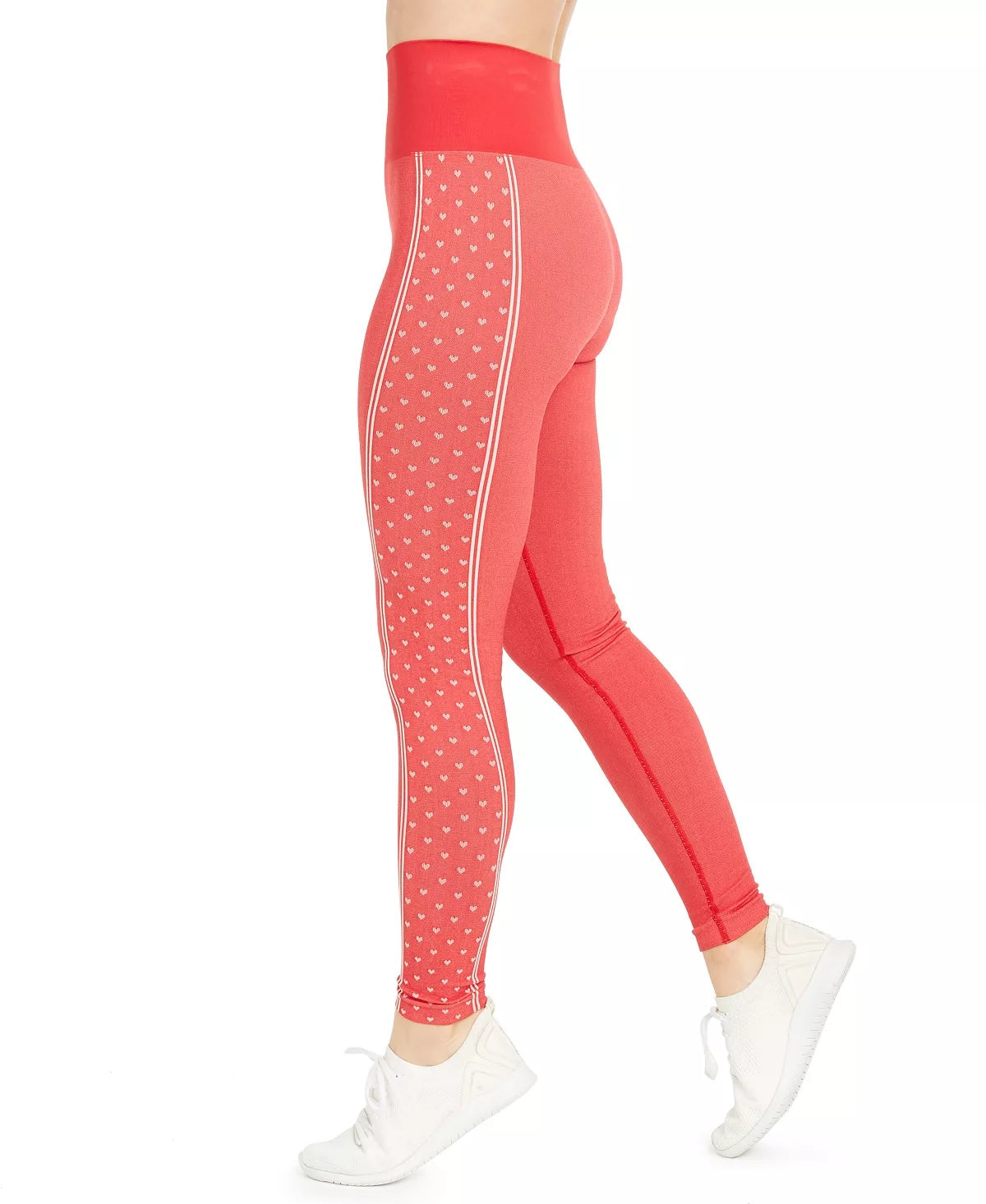 Ideology Women's Heart-Print High-Waist Leggings Pink Size Small