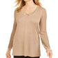 JM Collection Women's Petite Pleated-Sleeve Sweater Gold Size Petite